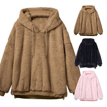Load image into Gallery viewer, Thick Warm Plush Hoodies Womens Long Sleeve Outwear Coat With Hood