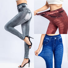 Load image into Gallery viewer, Women Sexy Push Up Seamless High Waist Warm Jeans Leggings