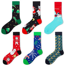Load image into Gallery viewer, 6 Pack Funny Christmas Holiday Cotton Socks