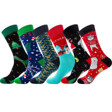 Load image into Gallery viewer, 6 Pack Funny Christmas Holiday Cotton Socks