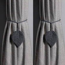 Load image into Gallery viewer, 2 Pack Leaf Macrame Curtain Tiebacks Braided