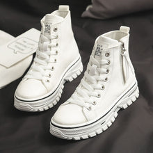 Load image into Gallery viewer, Women Casual Shoes Platform Sneakers PU Leather High Top Shoes