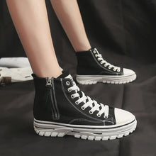 Load image into Gallery viewer, Women Casual Shoes Platform Sneakers PU Leather High Top Shoes