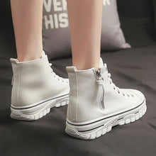 Load image into Gallery viewer, Women Casual Shoes Platform Sneakers PU Leather High Top Shoes