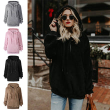 Load image into Gallery viewer, Women’s Plush Teddy Hoodie with Zipper