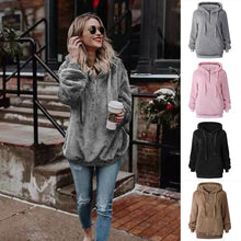 Load image into Gallery viewer, Women’s Plush Teddy Hoodie with Zipper