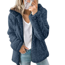 Load image into Gallery viewer, Sidefeel Women Open Front Hooded Cardigan Fleece Pocket Coat Outwear