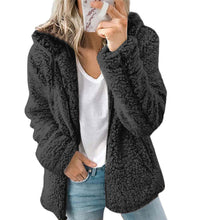 Load image into Gallery viewer, Sidefeel Women Open Front Hooded Cardigan Fleece Pocket Coat Outwear