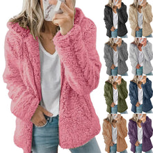 Load image into Gallery viewer, Sidefeel Women Open Front Hooded Cardigan Fleece Pocket Coat Outwear