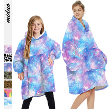 Load image into Gallery viewer, Adult Kids Winter Printed Oversize Hooded Blanket with Sleeve