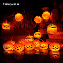 Load image into Gallery viewer, 3M 20Led Halloween Pumpkin Ghost Skeletons Bat Spider Led Light String Festival Lights