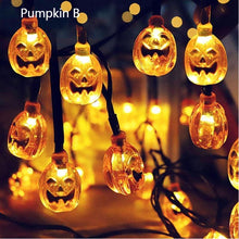 Load image into Gallery viewer, 3M 20Led Halloween Pumpkin Ghost Skeletons Bat Spider Led Light String Festival Lights