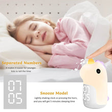 Load image into Gallery viewer, Cute Unicorn Night Light Alarm Clock