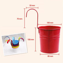 Load image into Gallery viewer, 10 Pack Flower Pots Hanging Pots Balcony Garden Plant Hook Iron Planter