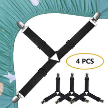 Load image into Gallery viewer, 4 PCS Triangle Suspenders Gripper Holder Straps Clip for Bed Sheets Mattress