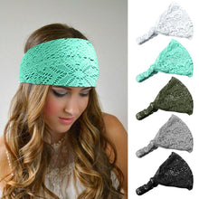 Load image into Gallery viewer, 5 PCS Wide Lace Headband Elastic Bandana Hairband