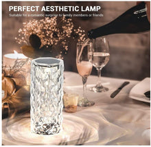 Load image into Gallery viewer, Crystal Lamp 16 Color Changing RGB Touch Lamp USB Romantic LED Rose Diamond Table Lamps