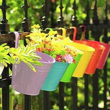 Load image into Gallery viewer, 10 Pack Flower Pots Hanging Pots Balcony Garden Plant Hook Iron Planter