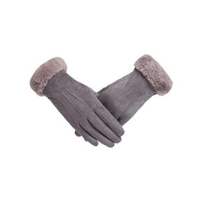 Load image into Gallery viewer, Winter Female Double Thick Plush Fluff Wrist Warm Cashmere Cute Cycling Mittens Gloves