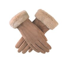 Load image into Gallery viewer, Winter Female Double Thick Plush Fluff Wrist Warm Cashmere Cute Cycling Mittens Gloves