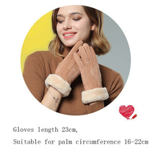 Load image into Gallery viewer, Winter Female Double Thick Plush Fluff Wrist Warm Cashmere Cute Cycling Mittens Gloves