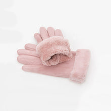 Load image into Gallery viewer, Winter Female Double Thick Plush Fluff Wrist Warm Cashmere Cute Cycling Mittens Gloves