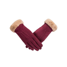 Load image into Gallery viewer, Winter Female Double Thick Plush Fluff Wrist Warm Cashmere Cute Cycling Mittens Gloves