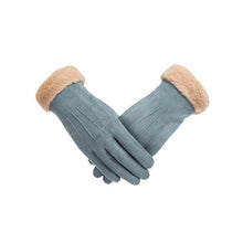 Load image into Gallery viewer, Winter Female Double Thick Plush Fluff Wrist Warm Cashmere Cute Cycling Mittens Gloves