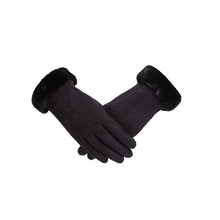 Load image into Gallery viewer, Winter Female Double Thick Plush Fluff Wrist Warm Cashmere Cute Cycling Mittens Gloves