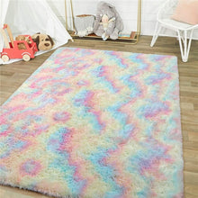 Load image into Gallery viewer, Rainbow Fluffy Rugs Nonslip Shaggy Area Rug Carpet Floor Mat