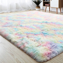 Load image into Gallery viewer, Rainbow Fluffy Rugs Nonslip Shaggy Area Rug Carpet Floor Mat