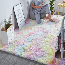 Load image into Gallery viewer, Rainbow Fluffy Rugs Nonslip Shaggy Area Rug Carpet Floor Mat