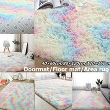 Load image into Gallery viewer, Rainbow Fluffy Rugs Nonslip Shaggy Area Rug Carpet Floor Mat