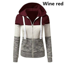 Load image into Gallery viewer, Womens Casual Sweatshirts Color Stitching Striped Hoodies