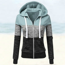 Load image into Gallery viewer, Womens Casual Sweatshirts Color Stitching Striped Hoodies