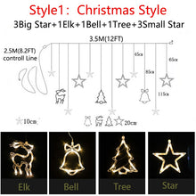 Load image into Gallery viewer, Christmas Stars Elk Bell Style String Decorative Lights for Christmas
