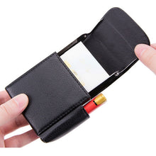 Load image into Gallery viewer, PU Leather + Stainless Steel Black Pocket Leather Tobacco Cigarette Card Holder