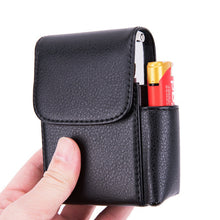 Load image into Gallery viewer, PU Leather + Stainless Steel Black Pocket Leather Tobacco Cigarette Card Holder