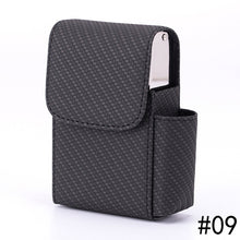 Load image into Gallery viewer, PU Leather + Stainless Steel Black Pocket Leather Tobacco Cigarette Card Holder