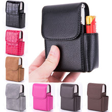 Load image into Gallery viewer, PU Leather + Stainless Steel Black Pocket Leather Tobacco Cigarette Card Holder