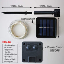 Load image into Gallery viewer, Waterproof 8 Modes Solar Powered Copper Wire String Lights Tree Christmas Decoration