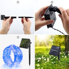 Load image into Gallery viewer, Waterproof 8 Modes Solar Powered Copper Wire String Lights Tree Christmas Decoration