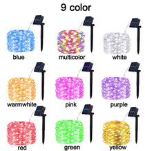 Load image into Gallery viewer, Waterproof 8 Modes Solar Powered Copper Wire String Lights Tree Christmas Decoration