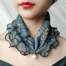 Load image into Gallery viewer, Women Fashion Accessories Pearl Lace Leopard Scarf