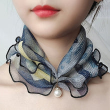 Load image into Gallery viewer, Women Fashion Accessories Pearl Lace Leopard Scarf