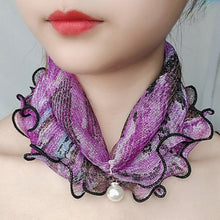 Load image into Gallery viewer, Women Fashion Accessories Pearl Lace Leopard Scarf