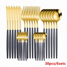 Load image into Gallery viewer, 30Pcs Full Tableware Multicolor Stainless Steel Cutlery Set