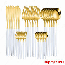 Load image into Gallery viewer, 30Pcs Full Tableware Multicolor Stainless Steel Cutlery Set