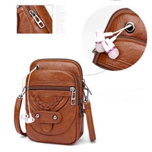 Load image into Gallery viewer, Ladies Retro Soft Leather Messenger Bag Rivet PU Shoulder Bag
