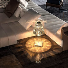 Load image into Gallery viewer, USB Rechargeable Crystal Table Lamp with 3-way Dimmable Light